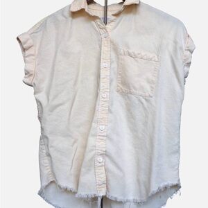 Rails Hem Peach Acid‑Wash Button Up Top Womens Size XS